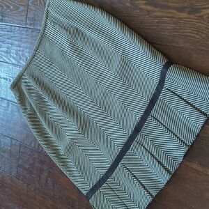 LAFAYETTE 148 NY I Black & White Wool Blend Pleated Hem Pencil Skirt, 4